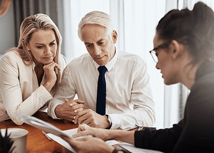 Financial advisor with clients