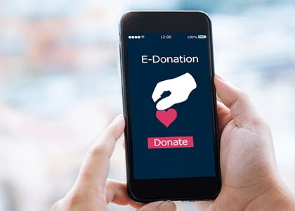 E-donation app on smartphone