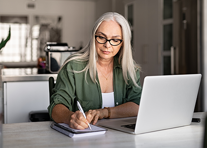 Woman working from home